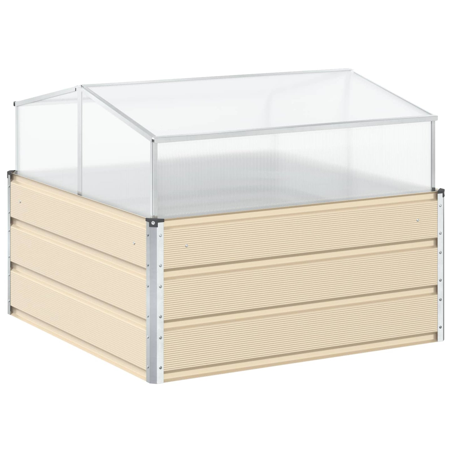 Planter Ivory 100 x 100 x 77 cm Galvanised Steel