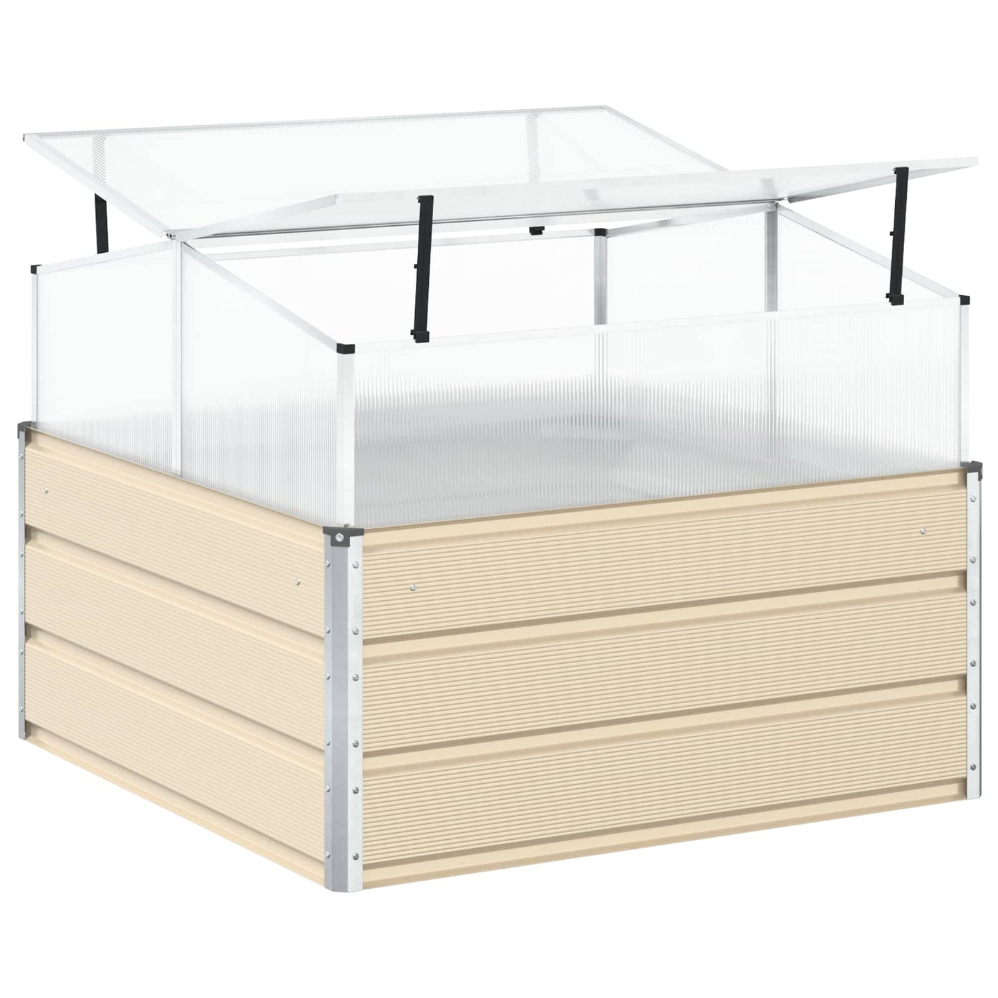 Planter Ivory 100 x 100 x 77 cm Galvanised Steel
