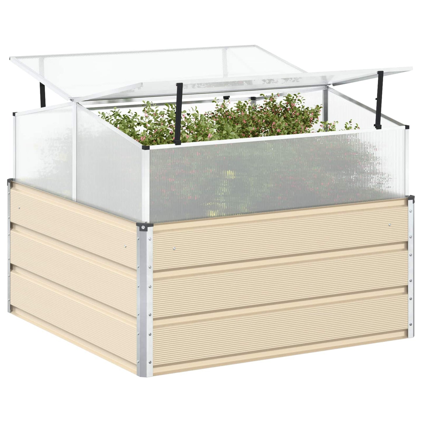 Planter Ivory 100 x 100 x 77 cm Galvanised Steel