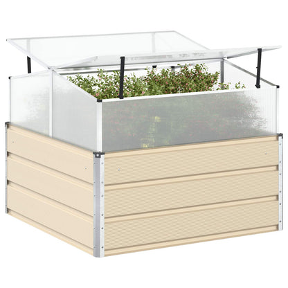 Planter Ivory 100 x 100 x 77 cm Galvanised Steel