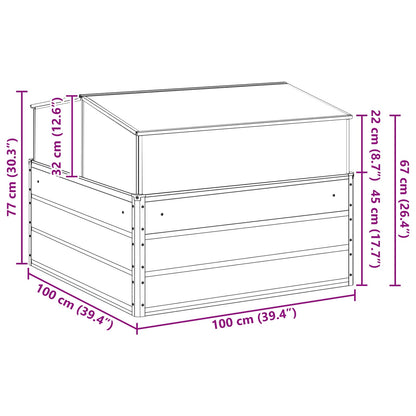 Planter Ivory 100 x 100 x 77 cm Galvanised Steel