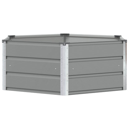 Planter Light Grey 129 x 129 x 45 cm Steel