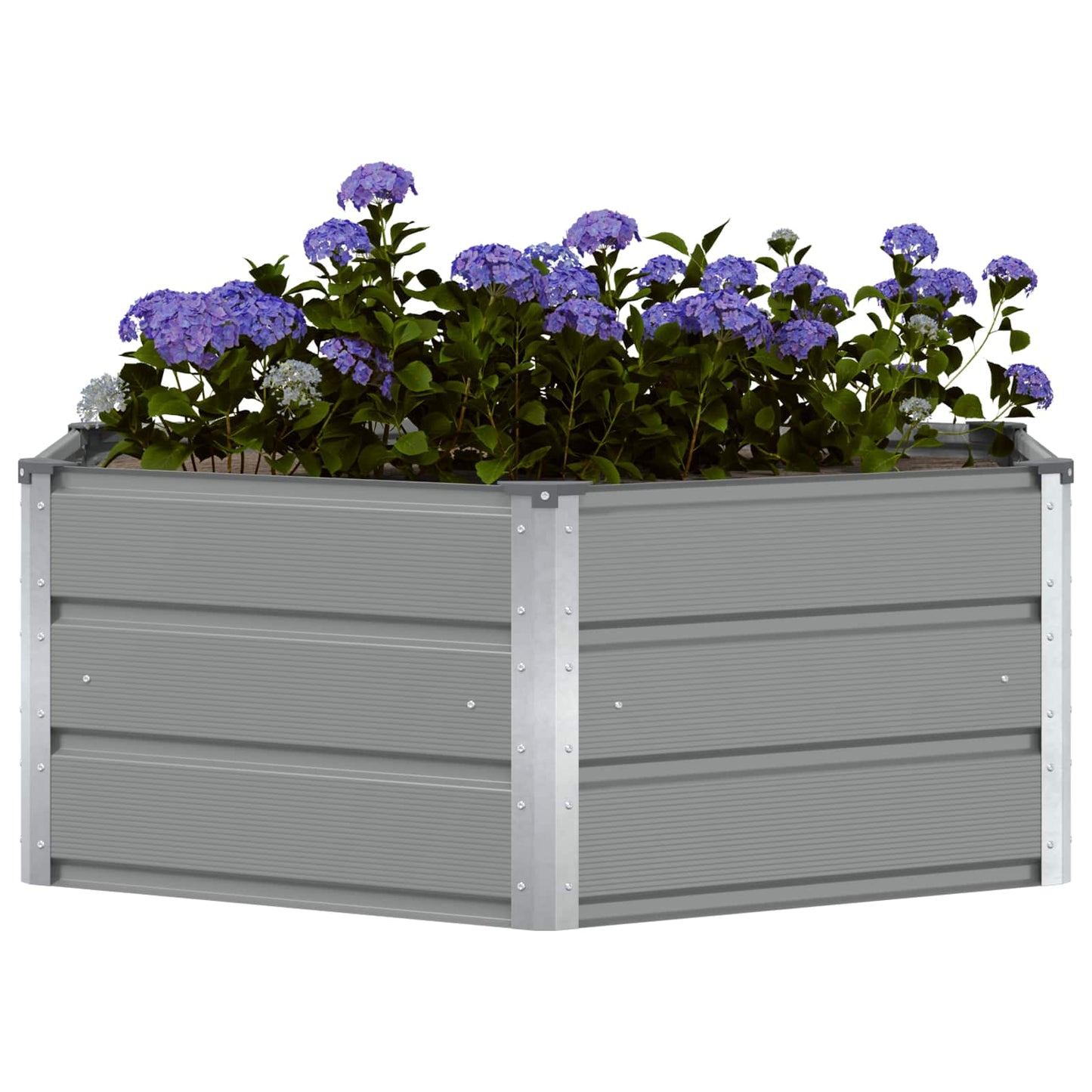 Planter Light Grey 129 x 129 x 45 cm Steel
