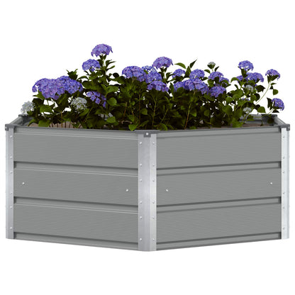 Planter Light Grey 129 x 129 x 45 cm Steel