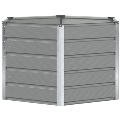 Planter Light Grey 129 x 129 x75 cm Steel
