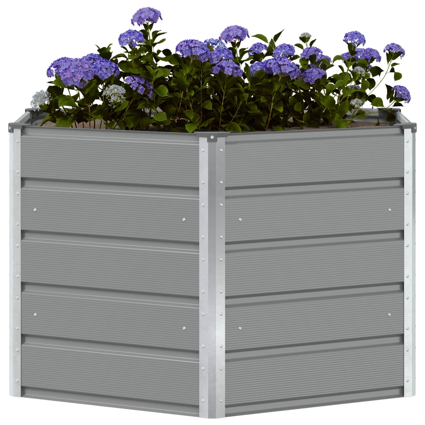 Planter Light Grey 129 x 129 x75 cm Steel