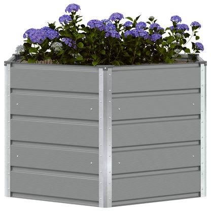Planter Light Grey 129 x 129 x75 cm Steel