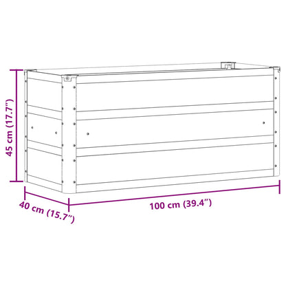 Planter Light Grey 100 x 40 x 45 cm Steel