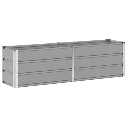 Planter Light Grey 160 x 40 x 45 cm Steel