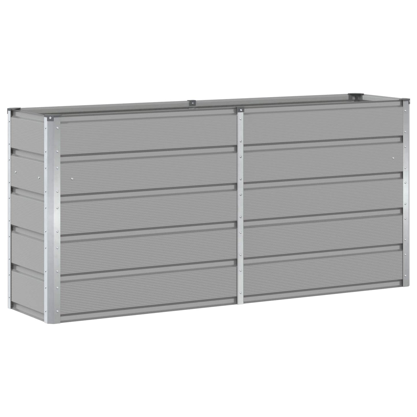 Planter Light Grey 160 x 40 x 75 cm Steel