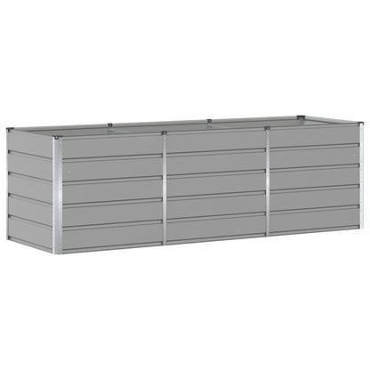 Planter Light Grey 240 x 80 x 75 cm Steel