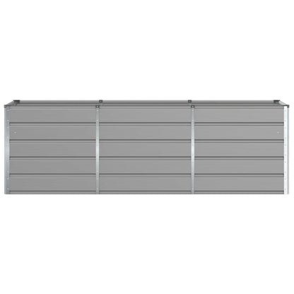 Planter Light Grey 240 x 80 x 75 cm Steel