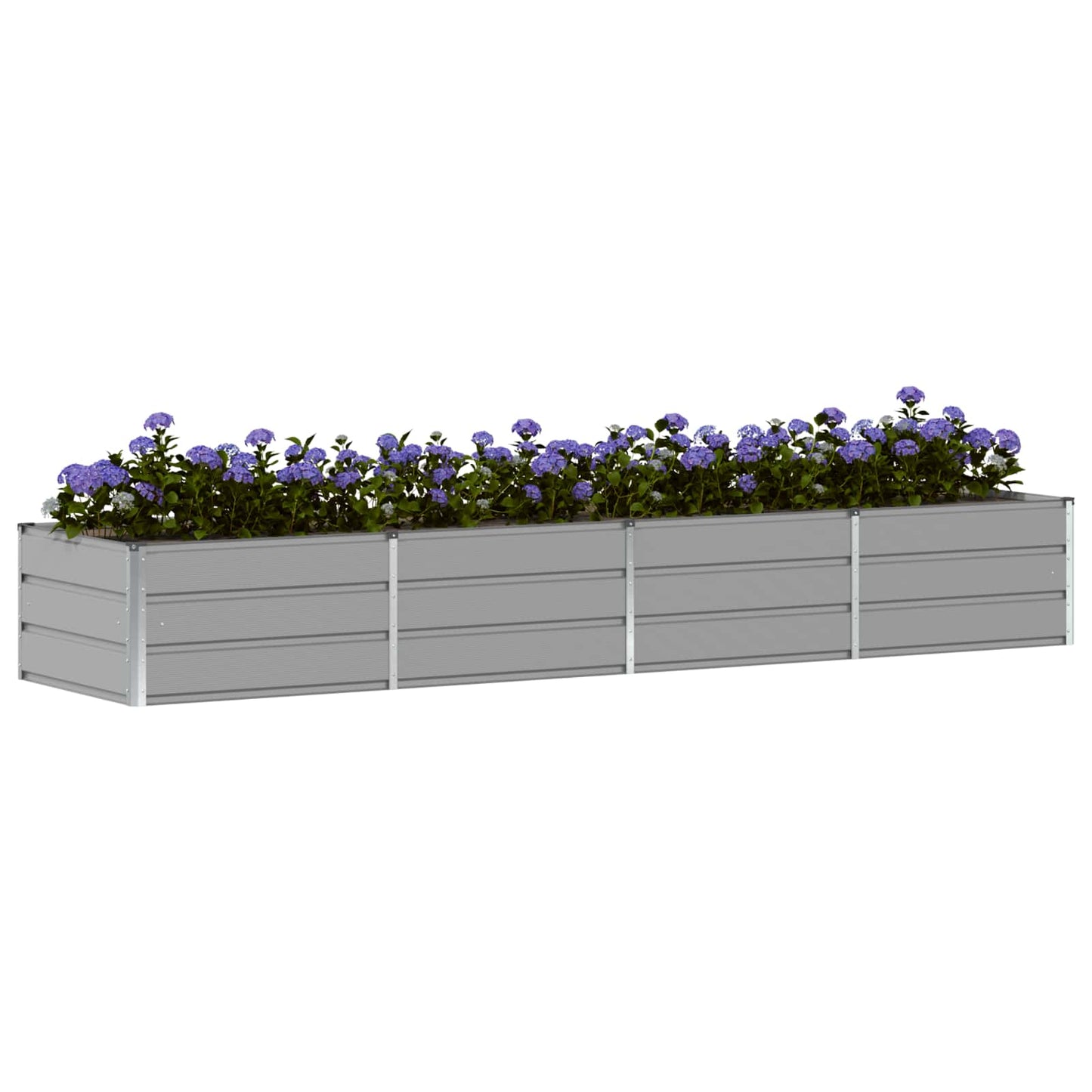 Planter Light Grey 320 x 80 x 45 cm Steel