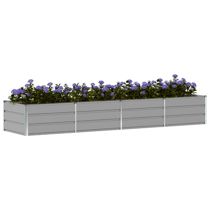 Planter Light Grey 320 x 80 x 45 cm Steel