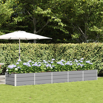 Planter Light Grey 400 x 80 x 45 cm Steel
