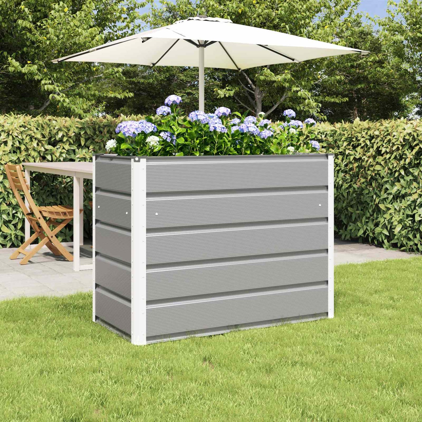Planter Light Grey 100 x 50 x 77 cm Galvanised Steel