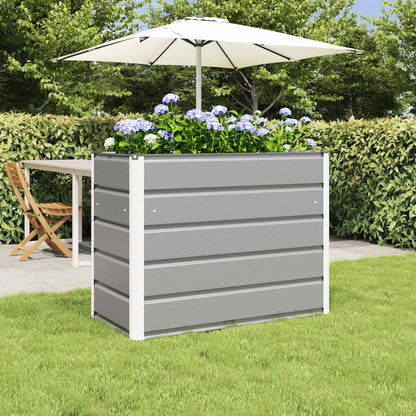 Planter Light Grey 100 x 50 x 77 cm Galvanised Steel