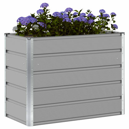 Planter Light Grey 100 x 50 x 77 cm Galvanised Steel