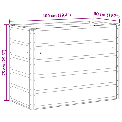 Planter Light Grey 100 x 50 x 77 cm Galvanised Steel