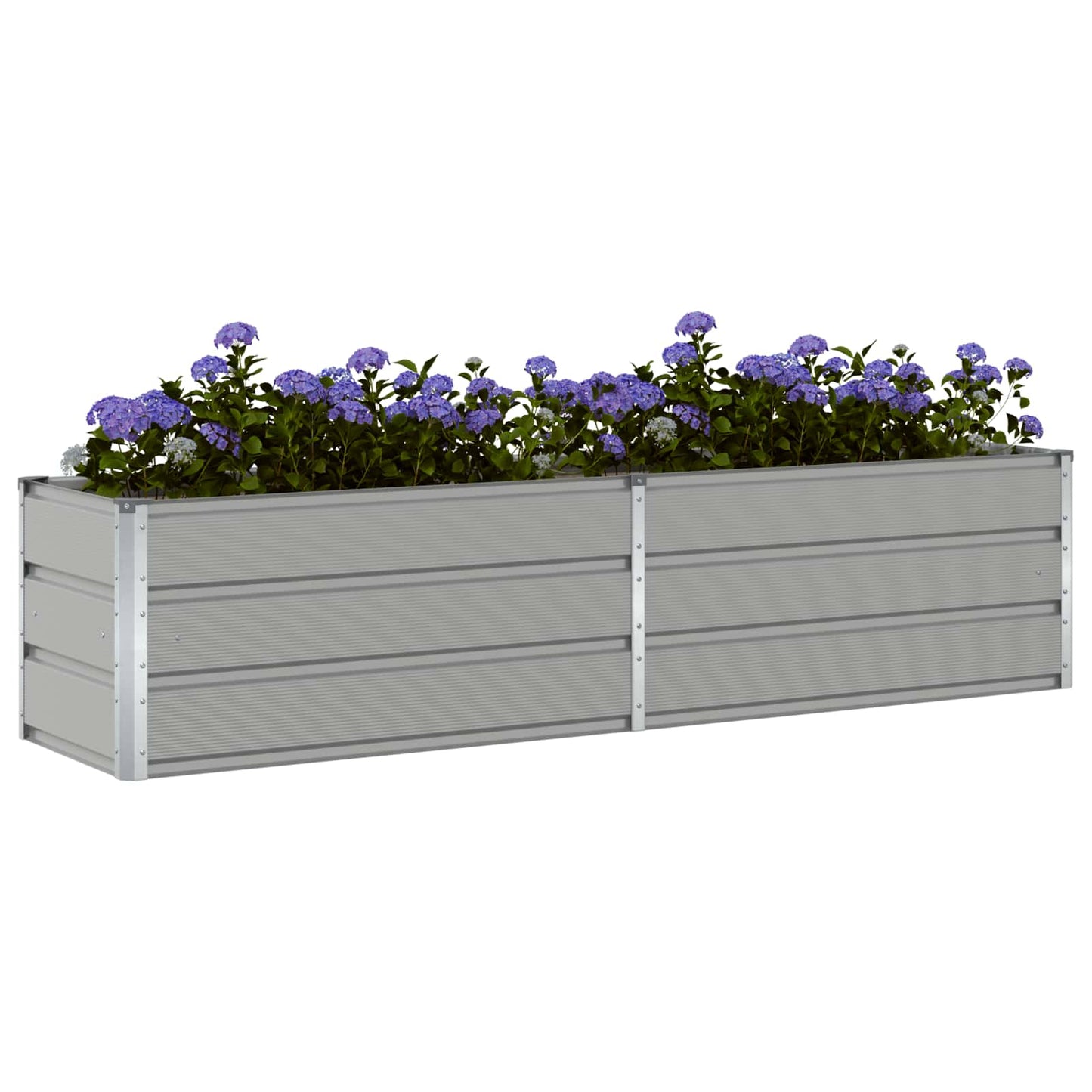 Planter Light Grey 195 x 50 x 45 cm Galvanised Steel