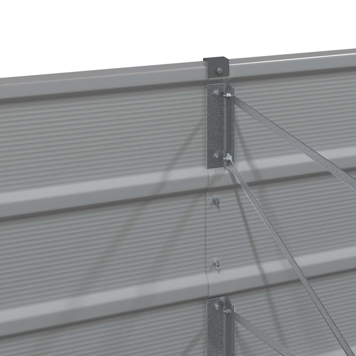 Planter Light Grey 290 x 50 x 45 cm Galvanised Steel