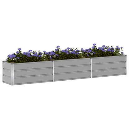 Planter Light Grey 290 x 50 x 45 cm Galvanised Steel