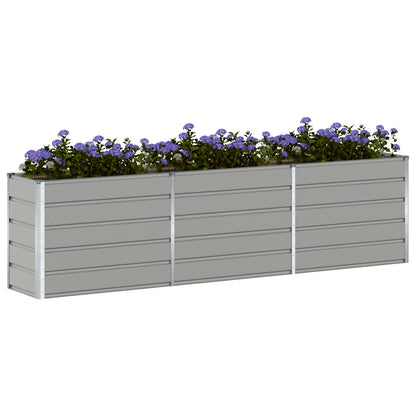Planter Light Grey 290 x 50 x 75 cm Galvanised Steel