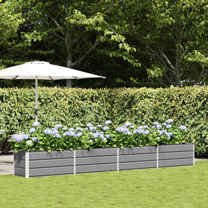Planter Light Grey 385 x 50 x 45 cm Galvanised Steel