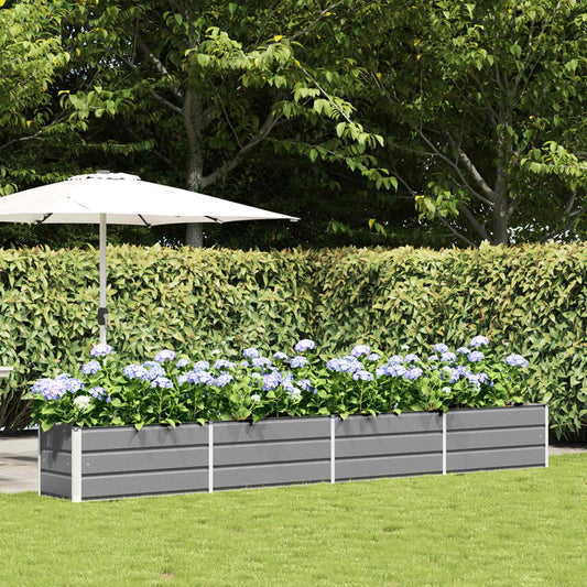 Planter Light Grey 385 x 50 x 45 cm Galvanised Steel