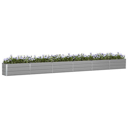 Planter Light Grey 580 x 50 x 45 cm Galvanised Steel