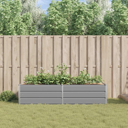 Planter Light Grey 195 x 100 x 45 cm Galvanised Steel