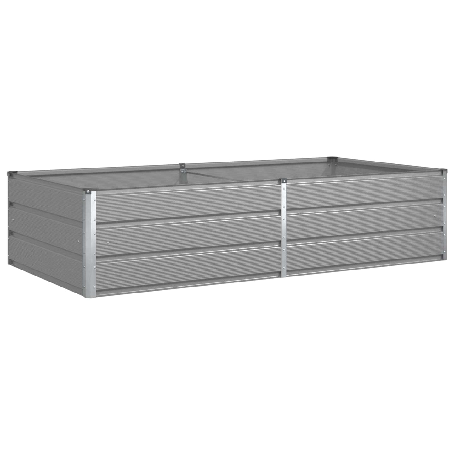Planter Light Grey 195 x 100 x 45 cm Galvanised Steel