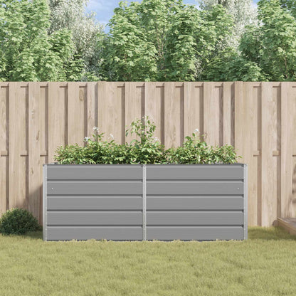 Planter Light Grey 195 x 100 x 75 cm Galvanised Steel