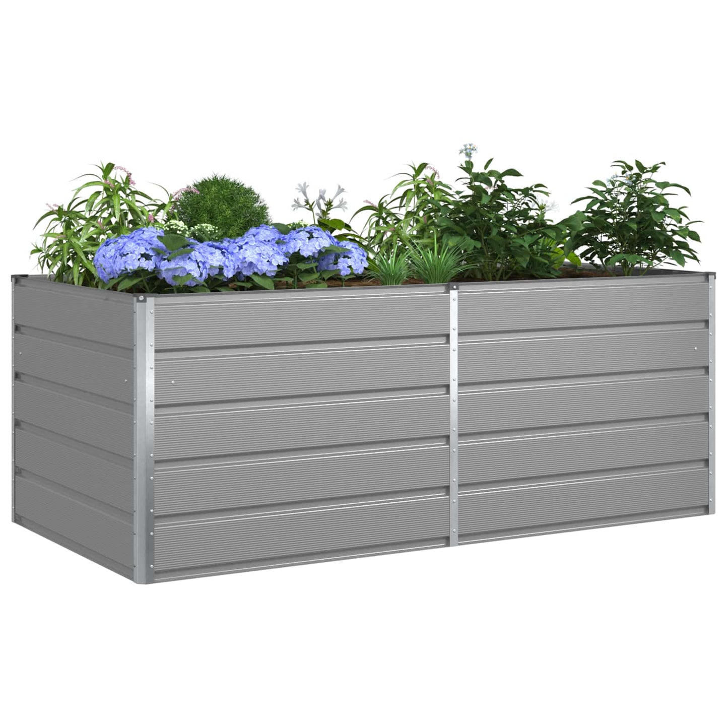 Planter Light Grey 195 x 100 x 75 cm Galvanised Steel