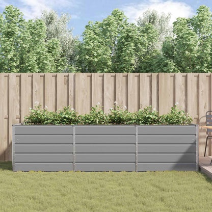 Planter Light Grey 290 x 100 x 75 cm Galvanised Steel