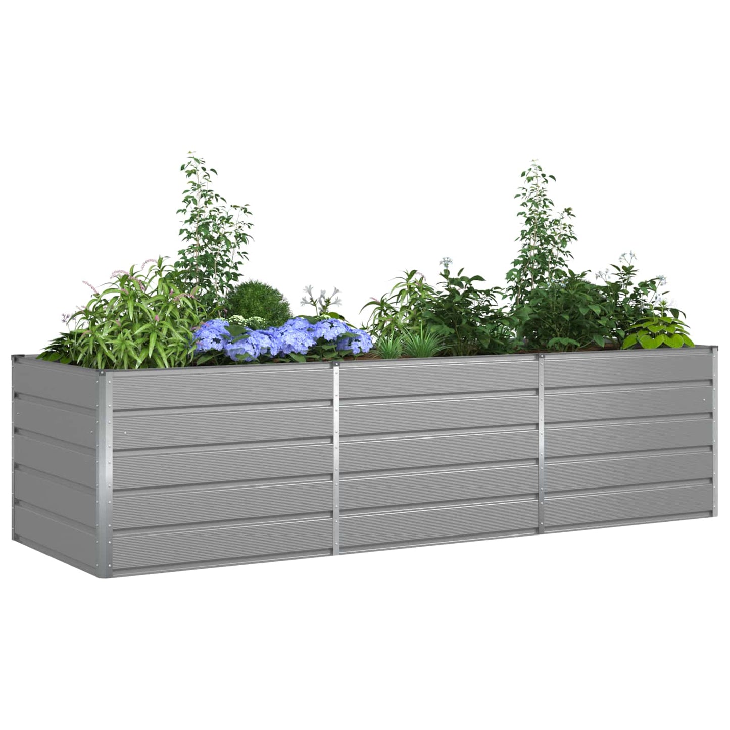 Planter Light Grey 290 x 100 x 75 cm Galvanised Steel