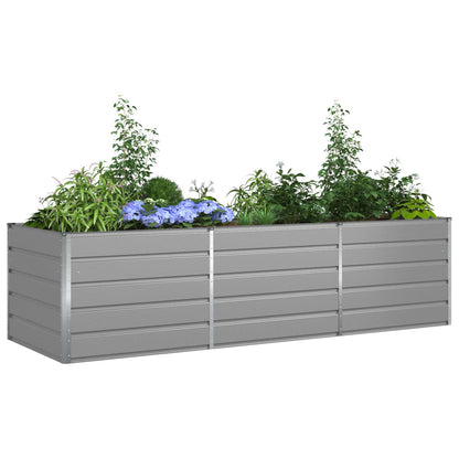 Planter Light Grey 290 x 100 x 75 cm Galvanised Steel