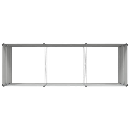Planter Light Grey 290 x 100 x 75 cm Galvanised Steel