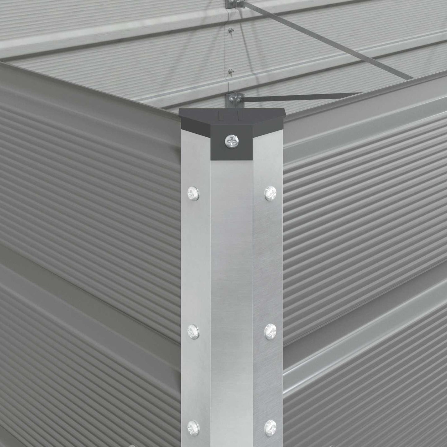 Planter Light Grey 385 x 100 x 45 cm Galvanised Steel