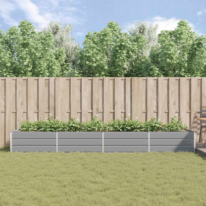 Planter Light Grey 385 x 100 x 45 cm Galvanised Steel