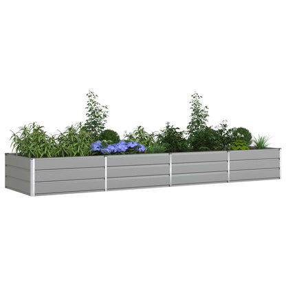 Planter Light Grey 385 x 100 x 45 cm Galvanised Steel