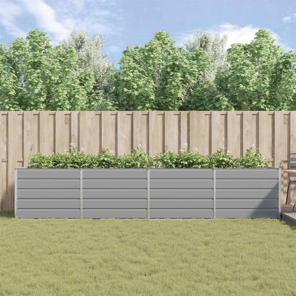Planter Light Grey 385 x 100 x 75 cm Galvanised Steel