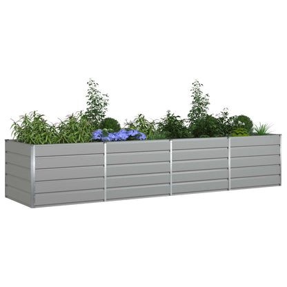 Planter Light Grey 385 x 100 x 75 cm Galvanised Steel