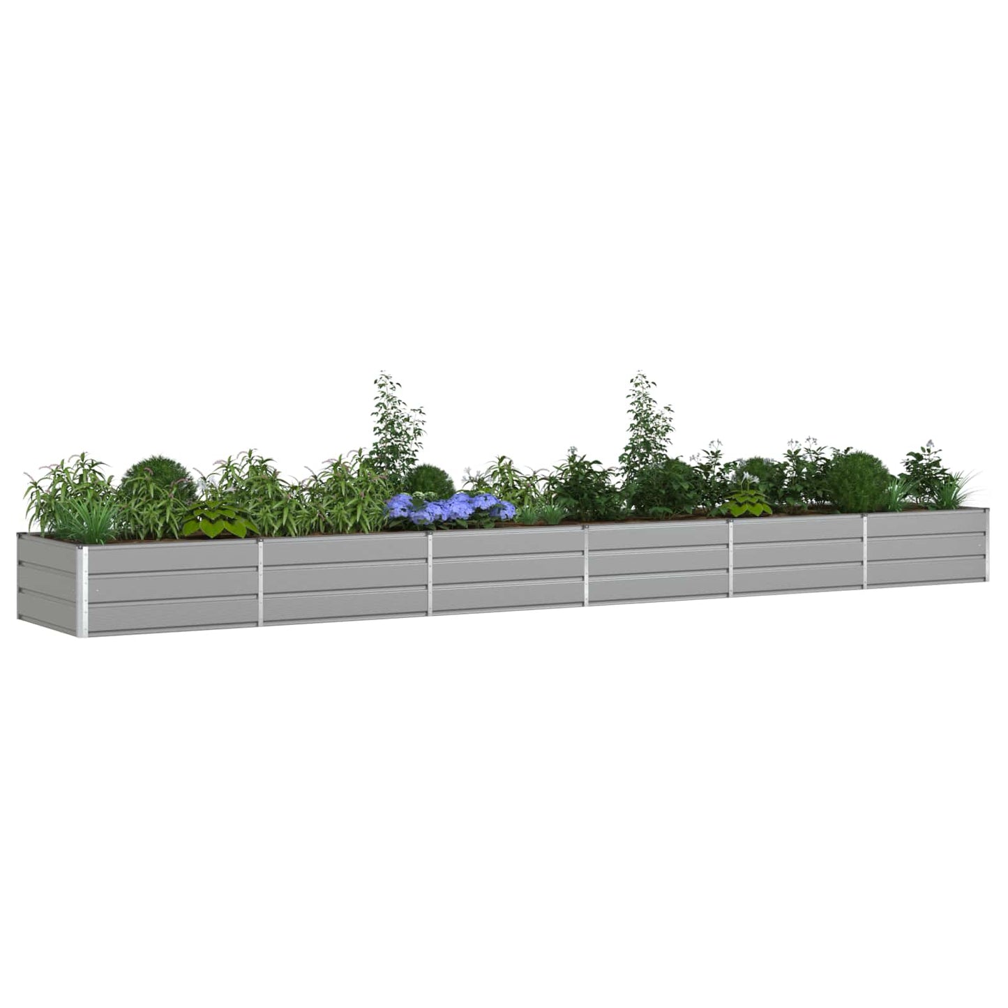 Planter Light Grey 580 x 100 x 45 cm Galvanised Steel
