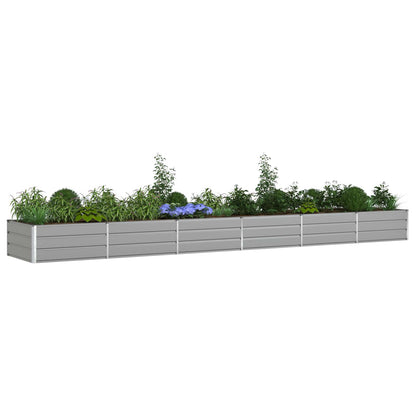 Planter Light Grey 580 x 100 x 45 cm Galvanised Steel