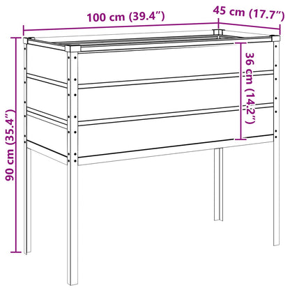 Planter Light Grey 100 x 45 x 90 cm Galvanised Steel