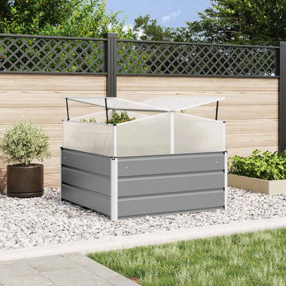 Planter Light Grey 100 x 100 x 77 cm Galvanised Steel