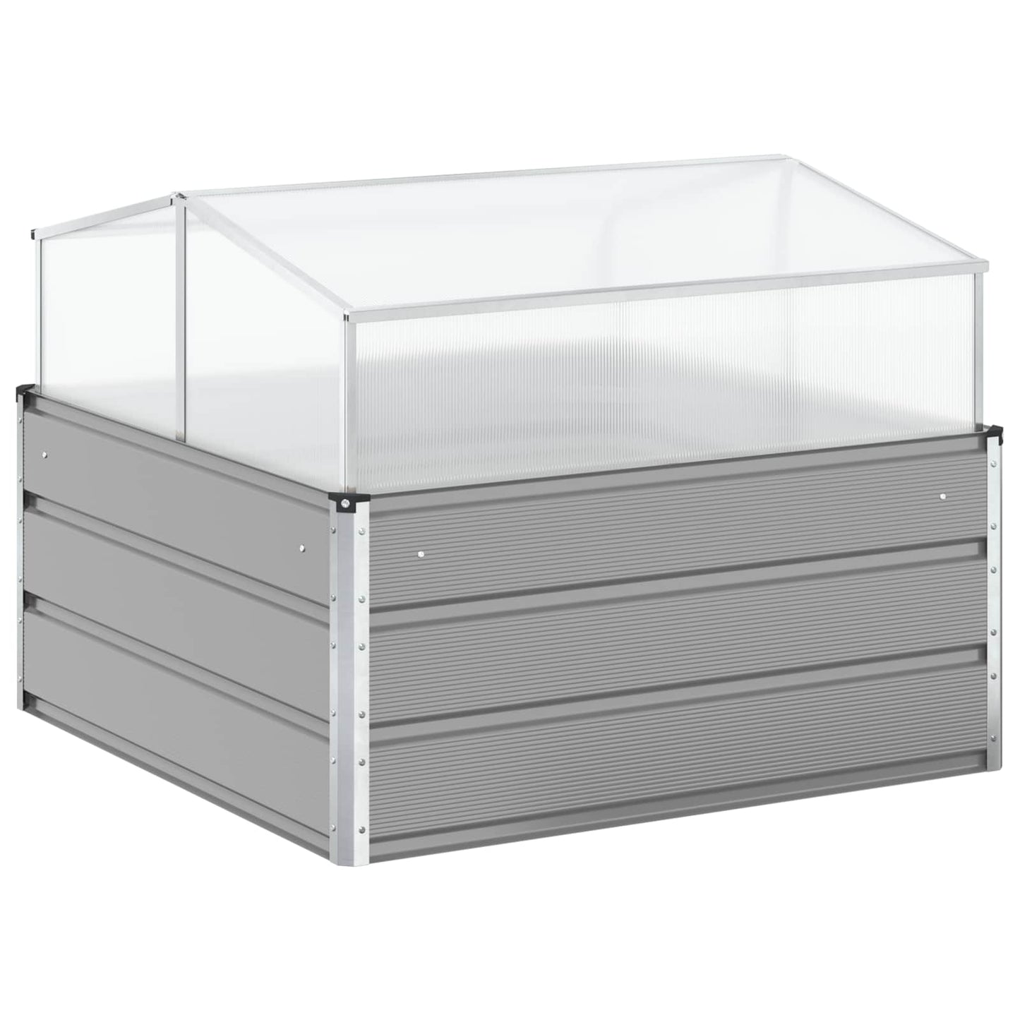 Planter Light Grey 100 x 100 x 77 cm Galvanised Steel