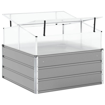 Planter Light Grey 100 x 100 x 77 cm Galvanised Steel