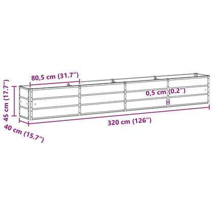 Planter Anthracite 320 x 40 x 45 cm Steel